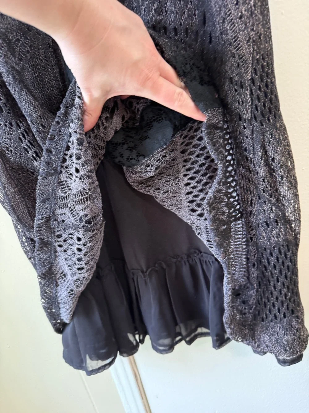 Womens‎ Lace Crochet Sleeveless Boho Dress Indie Size M Fairy Grunge Whimsigoth